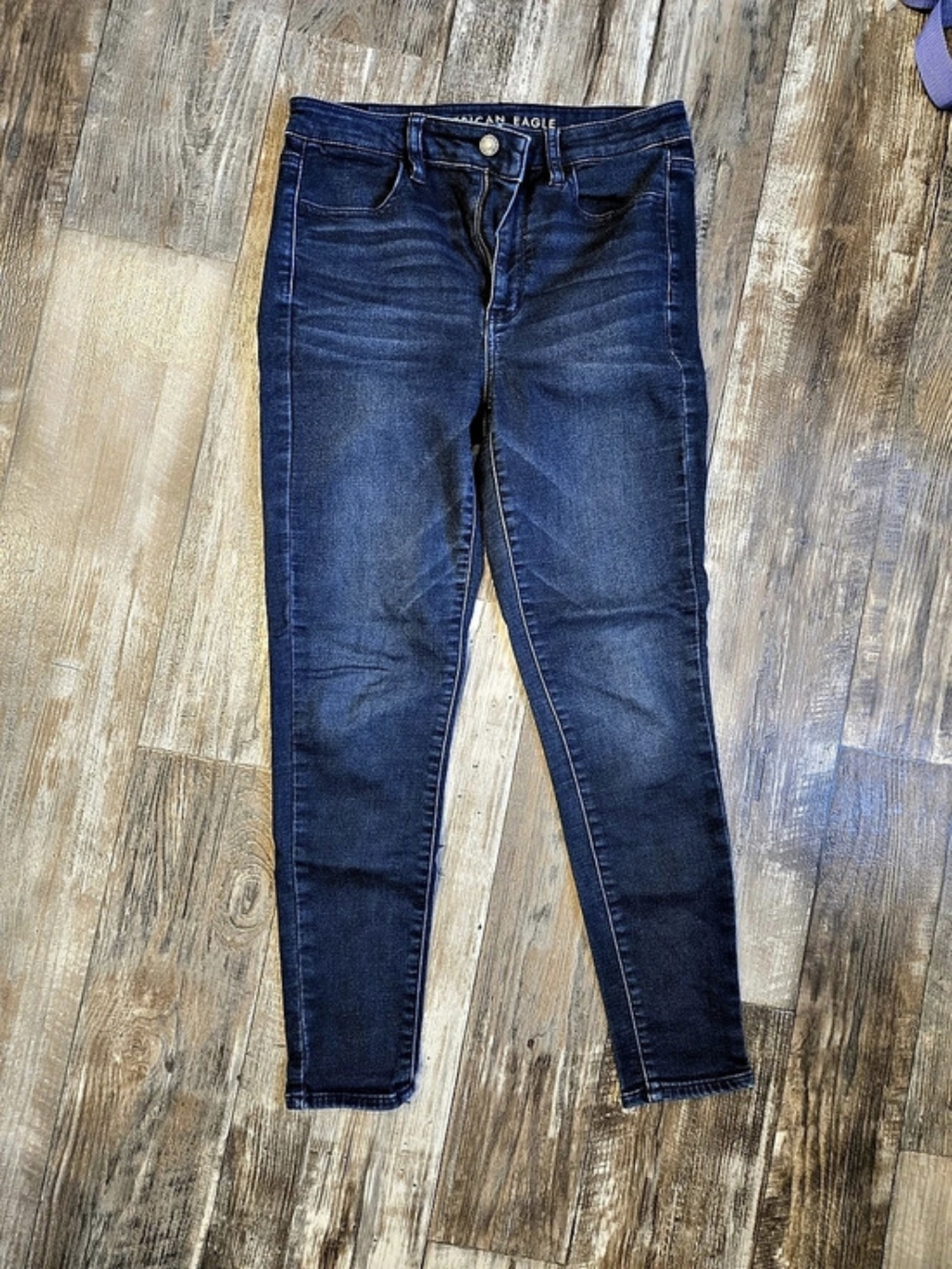 American Eagle Super Hi-Rise Jegging Skinny Jeans in Blue Size 4 Short Like New